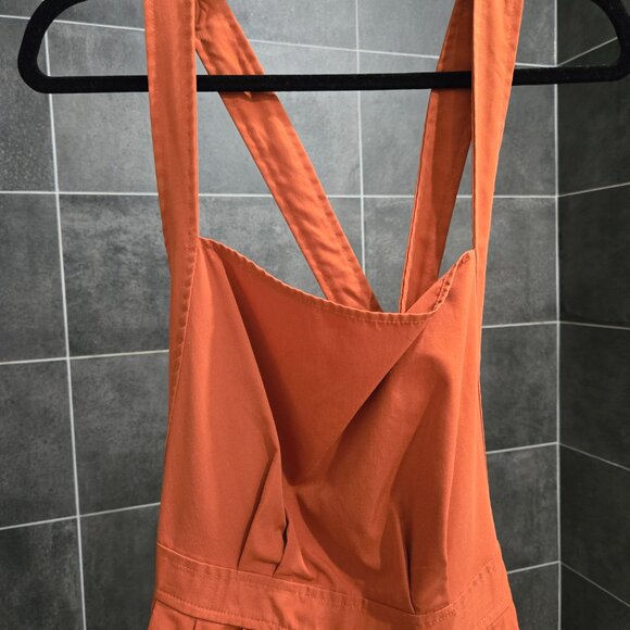 Naked Back Burnt Orange Summer Dress - Picture 3 of 9